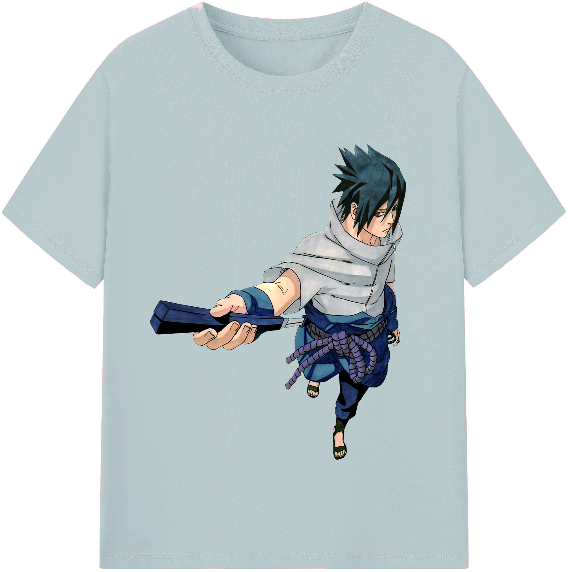 （画像用） NARUTO -ナルト- うちは サスケ Uchiha Sasuke 綿100％半袖Tシャツ（フロントプリント）